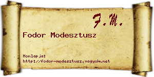 Fodor Modesztusz névjegykártya